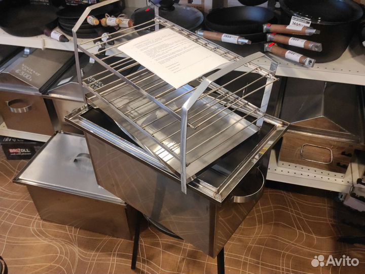 Коптильня из нержавейки 40*25*25см 2мм