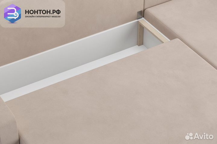 Диван угловой еврокнижка Мидгард темно-бежевый