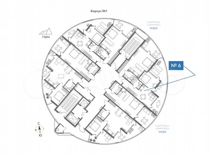 1-к. апартаменты, 45,6 м², 2/11 эт.