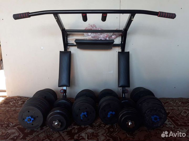 Турник 3 в 1, гантели, гриф- новое, доставка