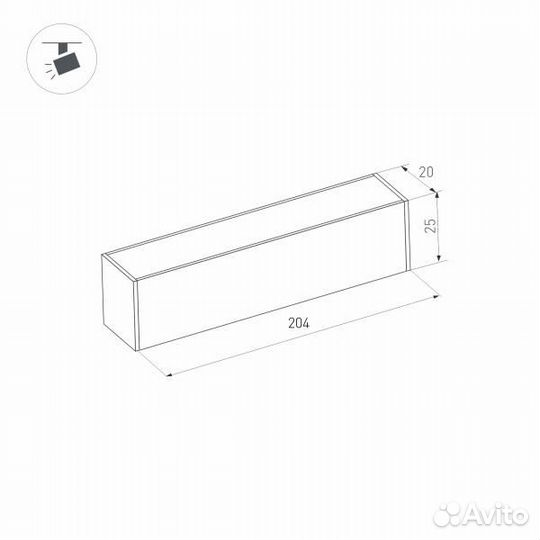 Трековый светодиодный светильник для магнитного шинопровода Arlight Mag-Flat-25-L200-6W Day4000 0332