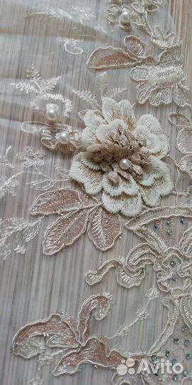 Тюль с 3d вышивкой