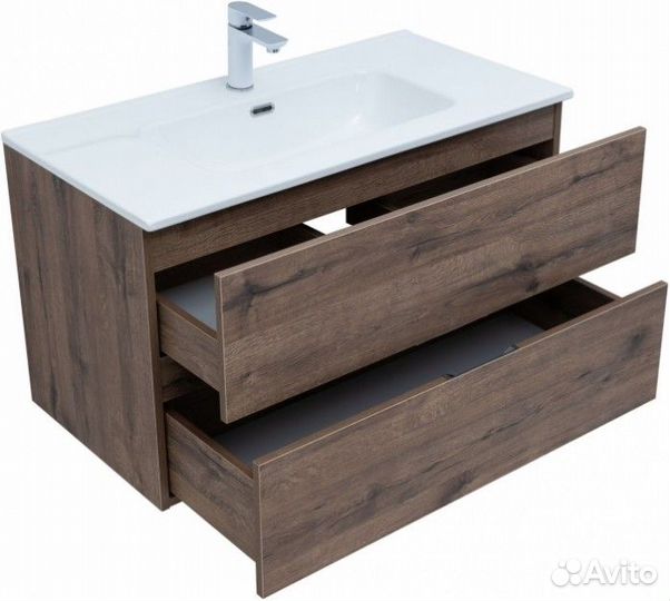 Мебель для ванной Aquanet Алвита New 90 с ящиками дуб веллингтон табак