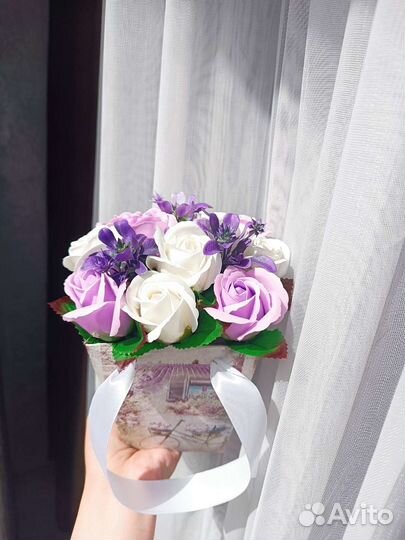 Букет из мыльных роз