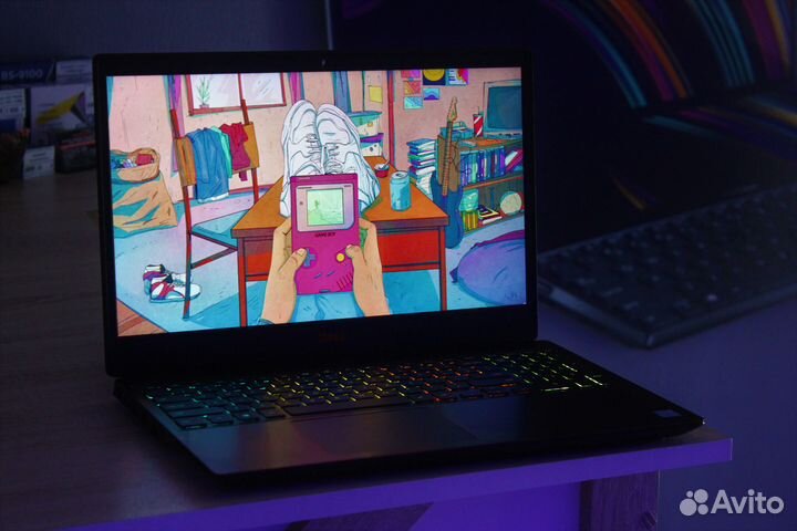 Мощный игровой ноутбук с яркой ргб подсветкой