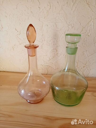 Советские графины из цветного стекла