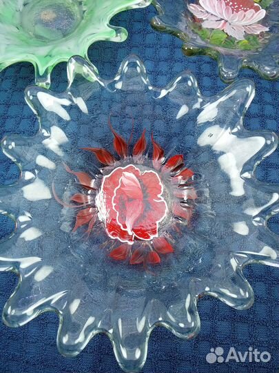 Салатница фруктовница Капля хрустальное стекло