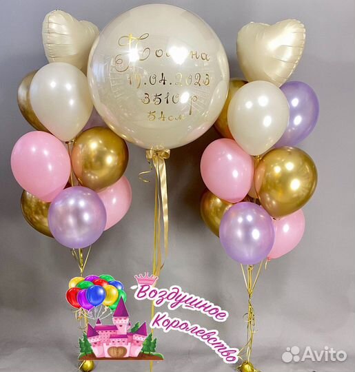 Гелиевые шары Воздушные шары на выписку из роддома