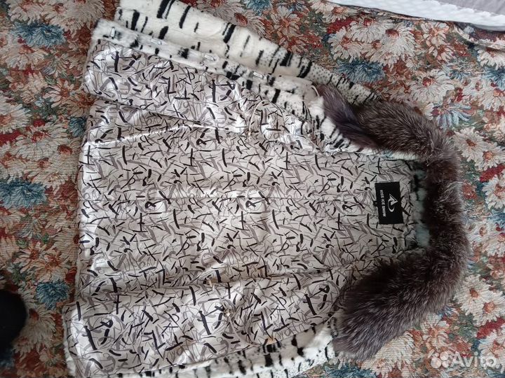 Шубка 44-48р, кролик стриж, чернобурка