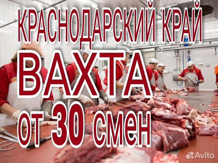 Вахта с питанием\жильем на мясокомбинат\ Жиловщик