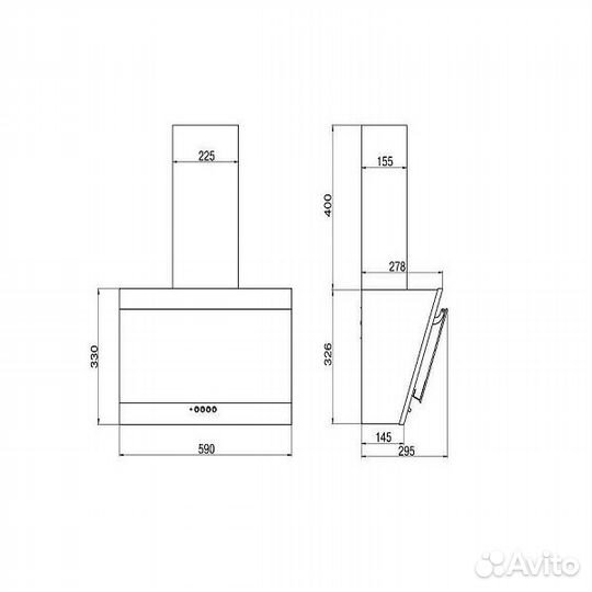 Вытяжка каминная Elikor Титан 60П-430-К3Д белый у