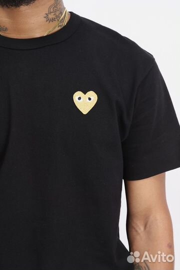 Футболка CDG Play Gold Heart Оригинал