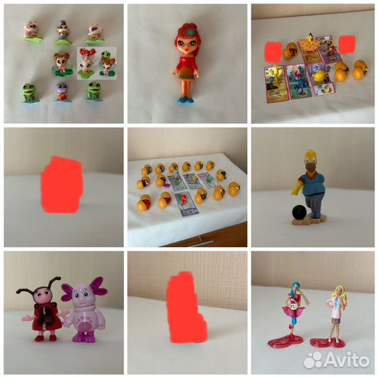 Игрушки из киндера Симпсоны Смурфики Барби Рио 2