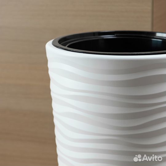 Горшок для цветов большой напольный белый 25л+5л