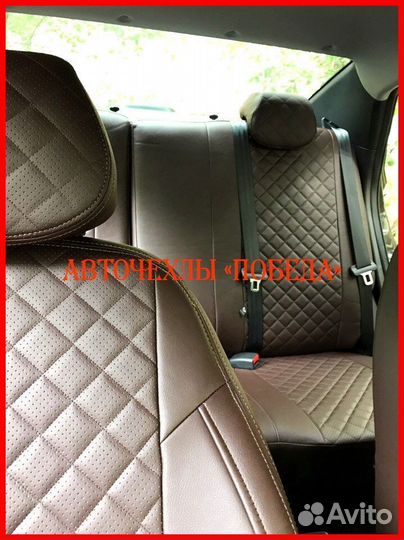 Чехлы Hyundai Solaris 1 Sd из экокожи шоколадные