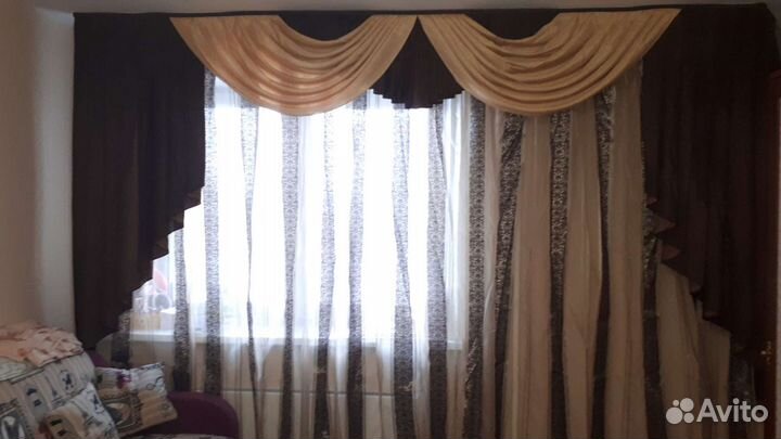Шторы с ламбрекеном+ гардина