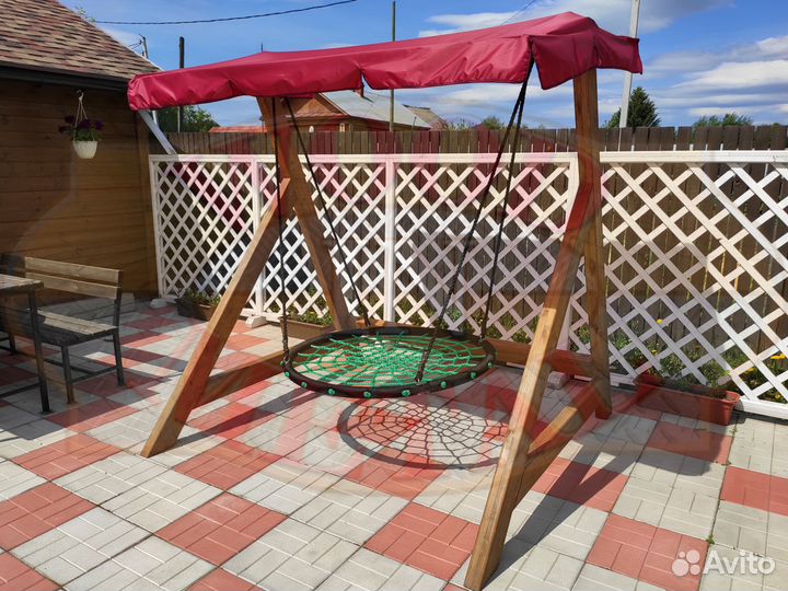 Детские деревянные качели 