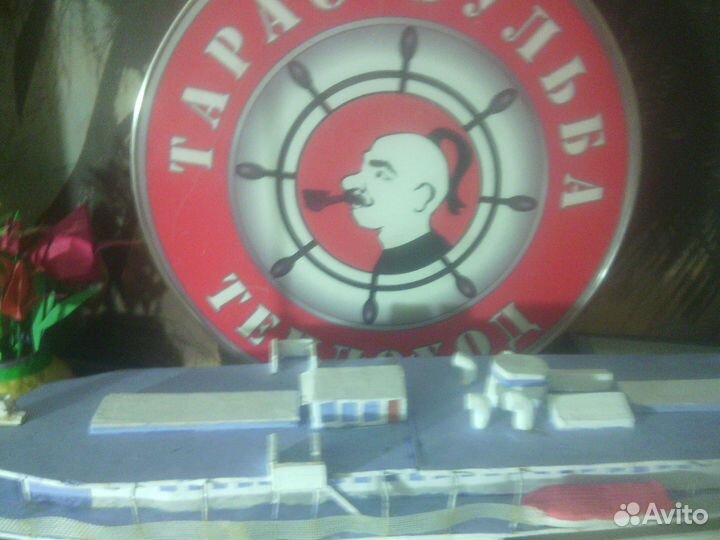 Модель парахода колесника ручной работы 84 см длин