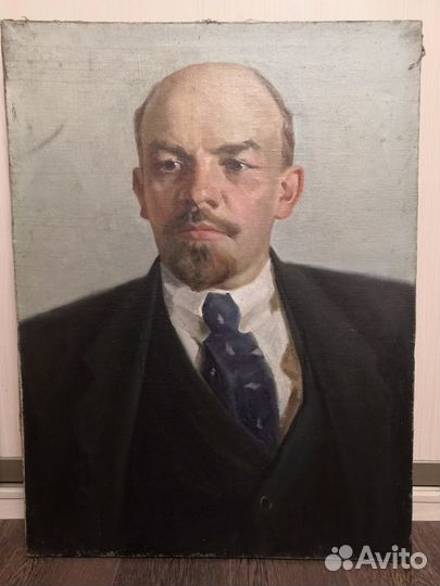 Картина СССР живопись портрет Ленина. 67 см на 90
