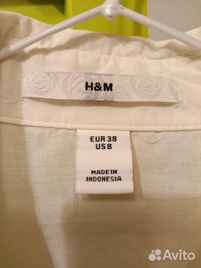 Рубашка белая женская 44 р. хлопок H&M