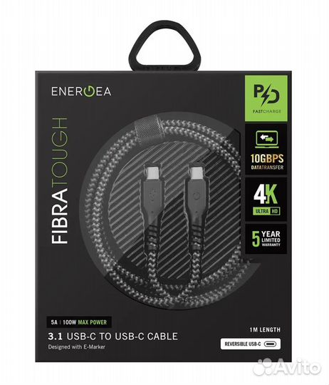 Energea FibraTough USB-C to USB-C 3.1 Gen2 10Gbps