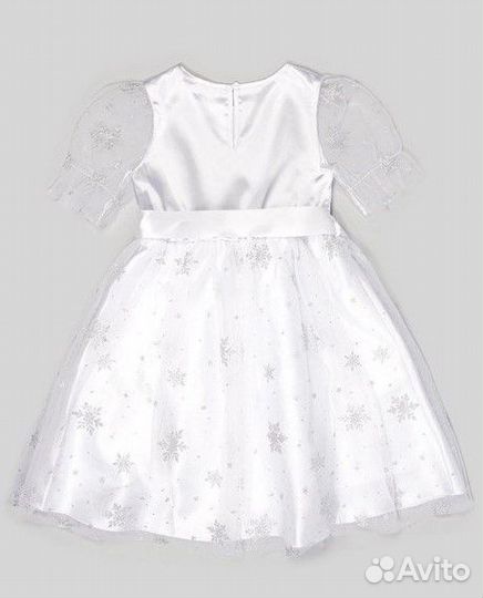 Нарядное платье для девочки снежинка 110 116 122