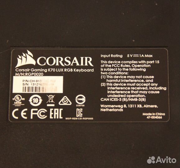 Клавиатура Corsair K70 Lux