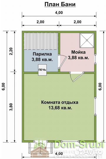 Зубцов. Хорошая надёжная Баня из бруса Б-9 (6х6)