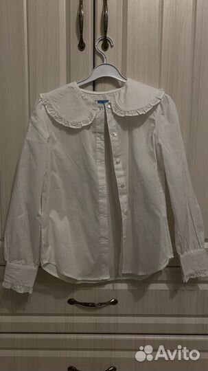 Рубашка белая для девочки 140