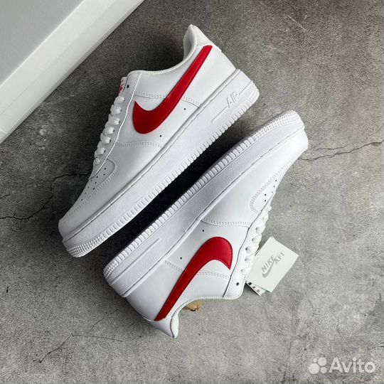 Кроссовки Nike Air Force 1 White Red (36-45)