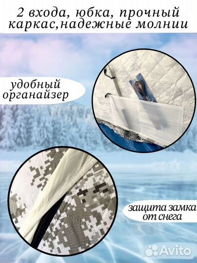 Зимняя палатка куб 240х240х250 3 слойная