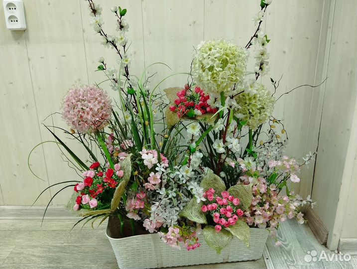 Искусственные цветы для декора бу