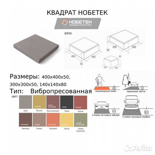 Тротуарная плитка/брусчатка/бордюры Нобетек