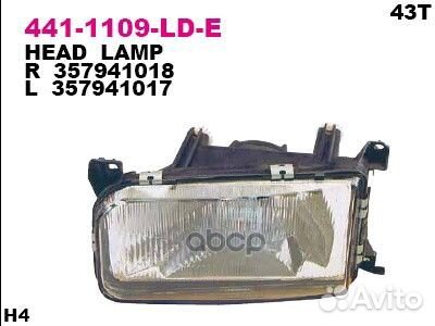 441-1109L-LD-E фара левая VW Passat B3 04/88-0