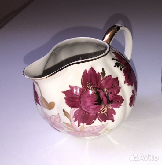 Молочник Дулево малиновые астры 1960