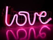 Неоновая вывеска Love: Розовый LED; 220В; USB