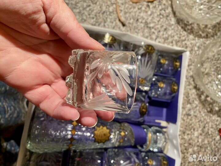 Набор 19 графин, рюмки и бокалы. Хрусталь СССР