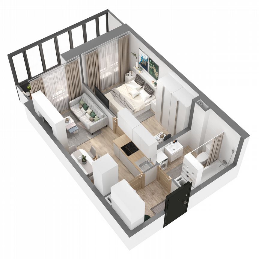 1-к. квартира, 37 м², 22/27 эт.