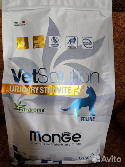 Корм для кошек Monge VetSolution Urinary Struvite