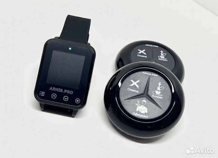 Влагозащищенные кнпока вызова и часы официанта