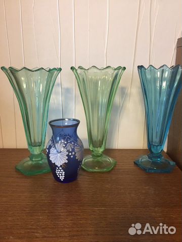 Вазы цветное стекло СССР