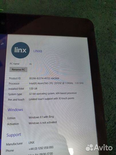 Планшет linx 8 intel 32 гбz3735F