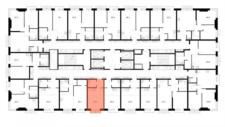 Квартира-студия, 20,2 м², 3/33 эт.