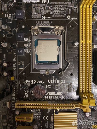 Материнская плата asus H81M-K, intel cor i3-4170