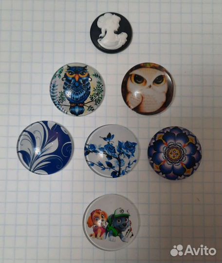 Фарнитура швейная: кабошоны, оправки, флоризели