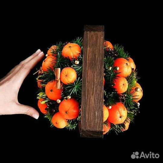 Интерьерный букет. Мандарины на новый год