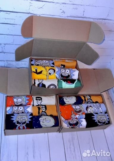 Носки рик и морти 6 пар бокс