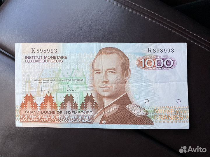 Люксембург 1000 франков 1985 г