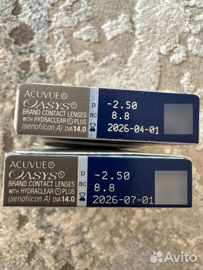 Линзы acuvue oasys -2.5