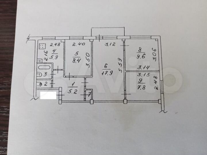 4-к. квартира, 58,7 м², 2/5 эт.